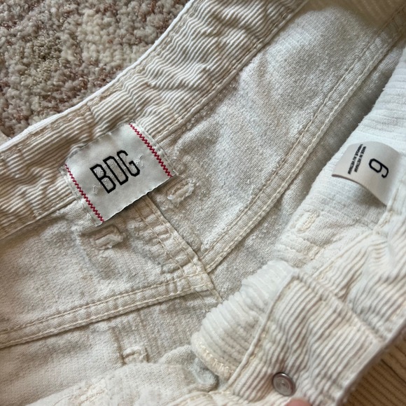BDG Urban Outfitters Cream Sienne Corduroy Wide Leg Paneled Utility Pants Size 6 - Picture 8 of 8